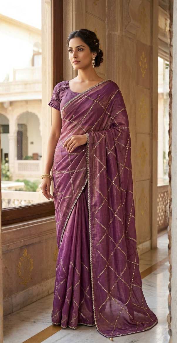 Mulberry Mauve Saree
