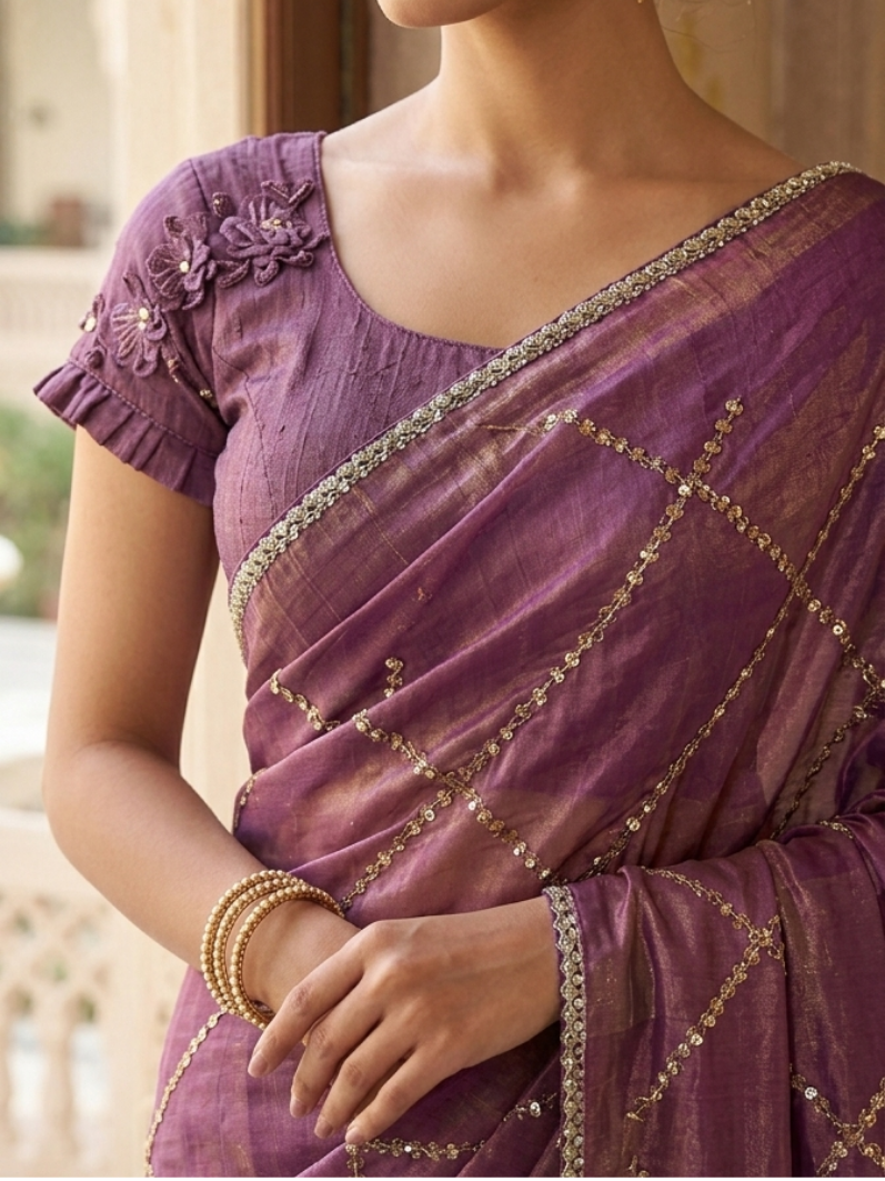 Mulberry Mauve Saree