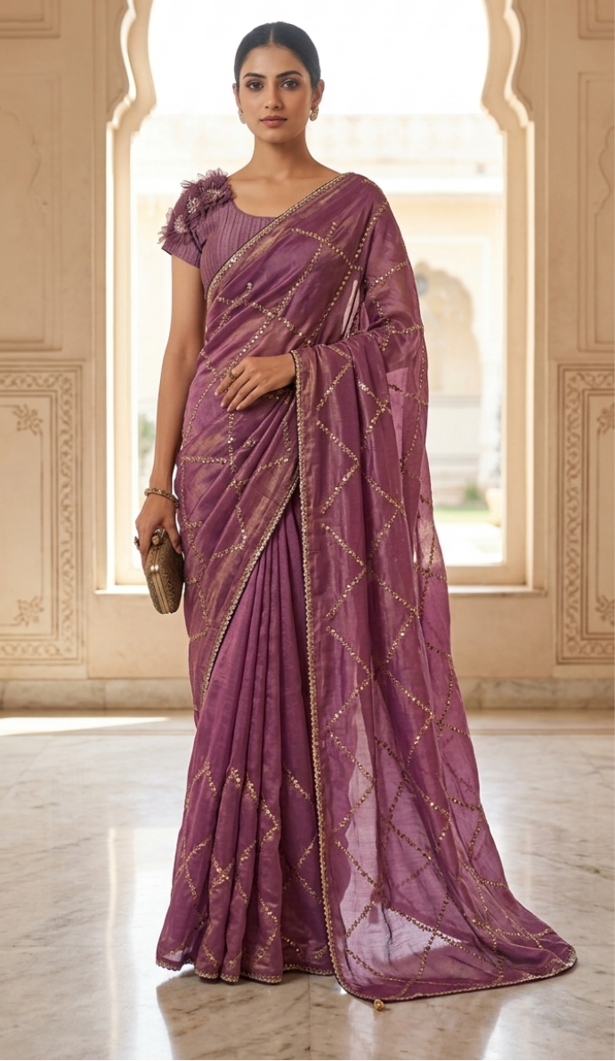 Mulberry Mauve Saree