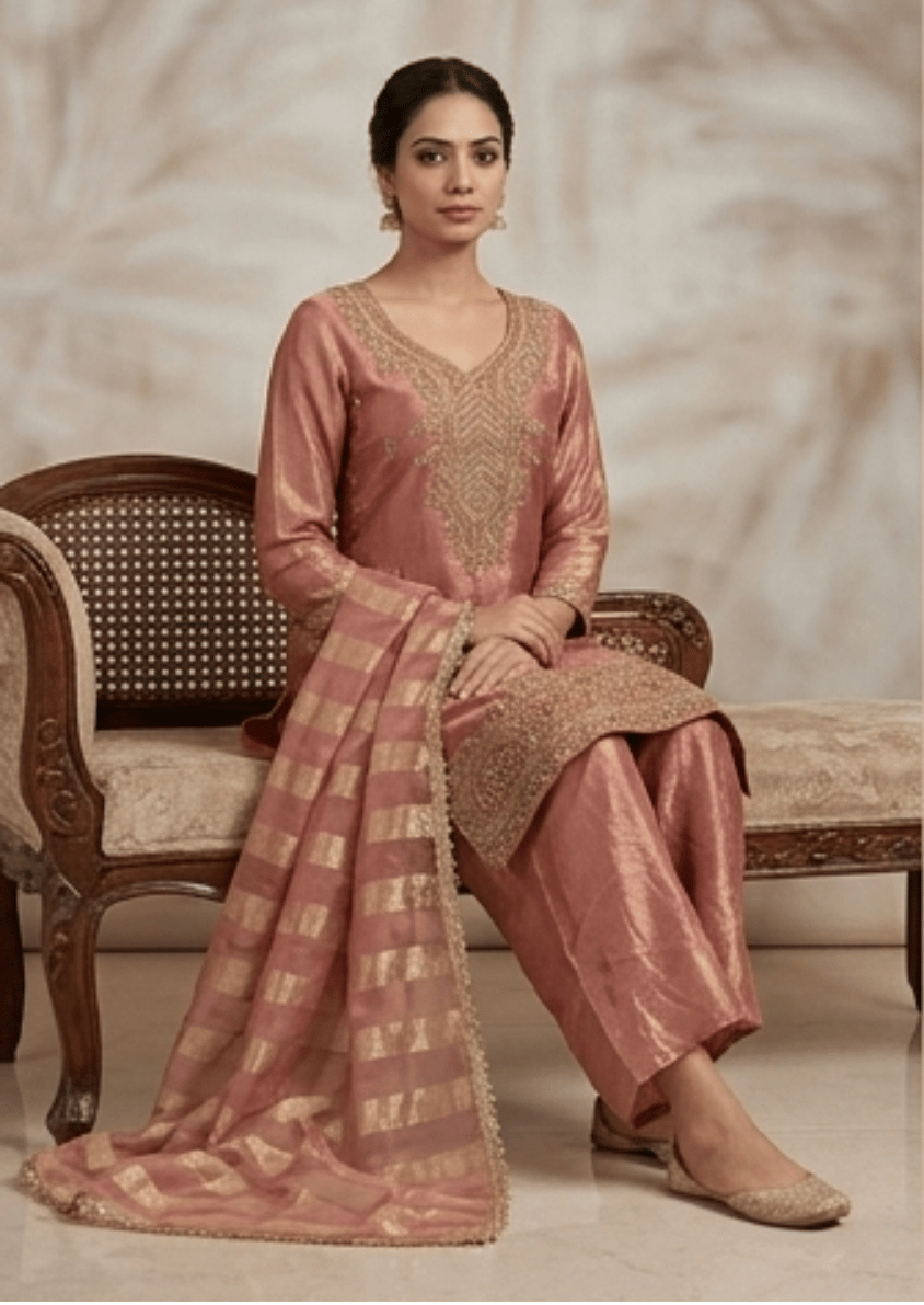 Rose Gold Kurti Set