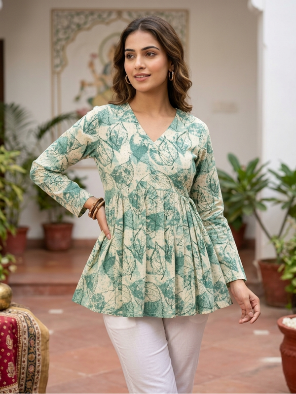 GREEN SHORT KURTI