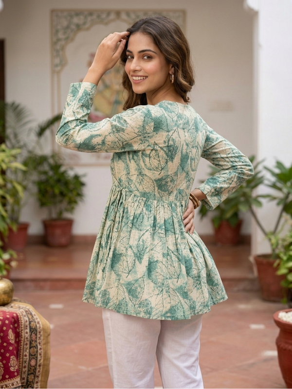 GREEN SHORT KURTI