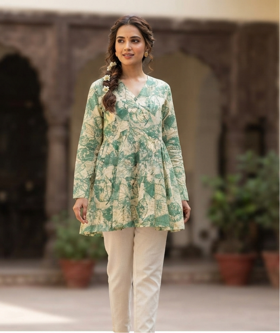 GREEN SHORT KURTI