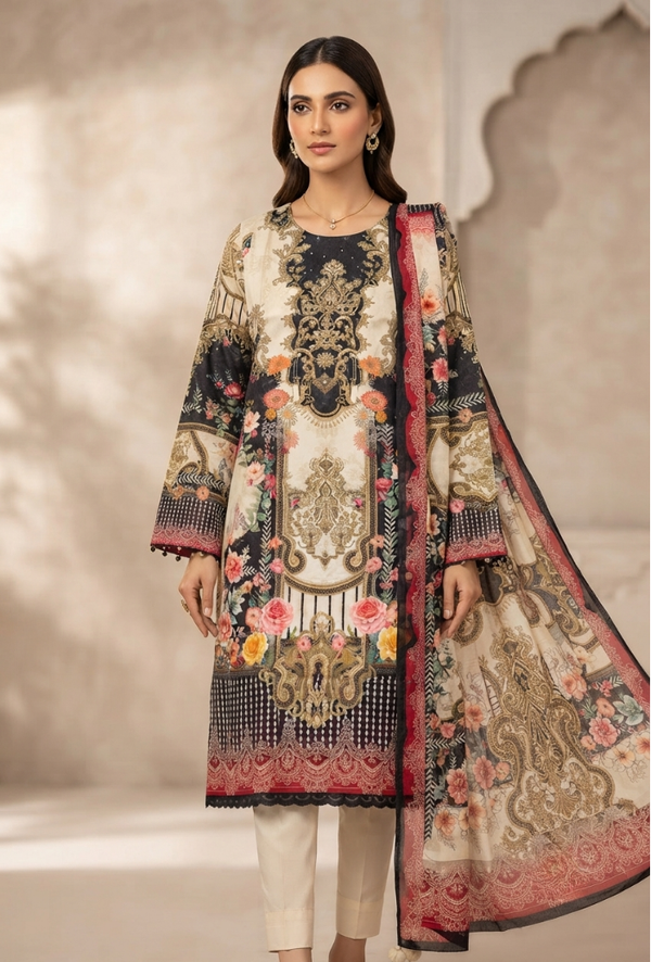 PRINT THREE PIECE SUIT