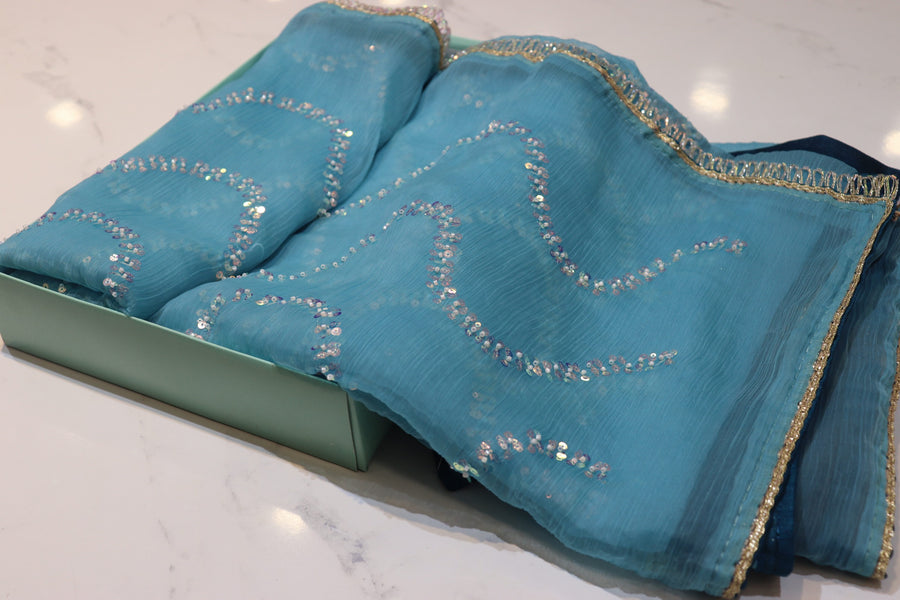 Aqua Saree